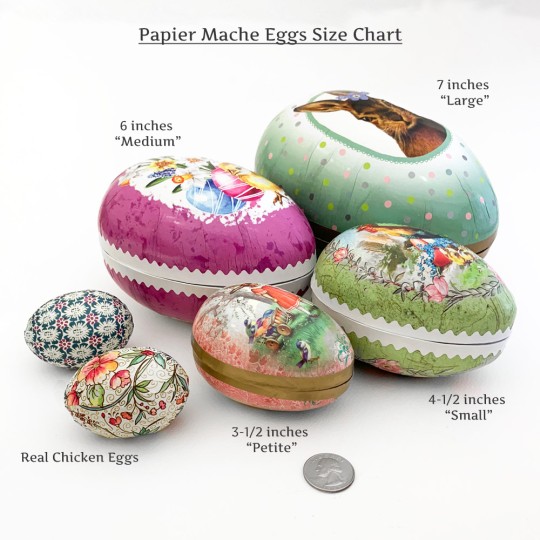 3 1/2" Papier Mache Chick Nest Easter Egg Container ~ Germany